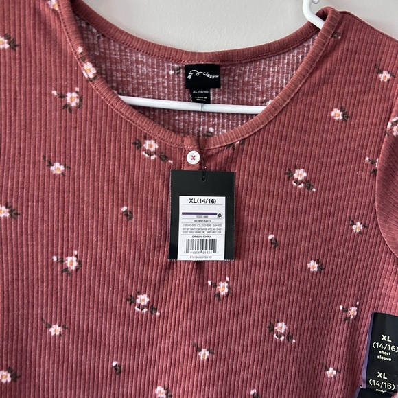 ART CLASS • Rust/Brown Top w/ Flowers • XL/ 14-16 - Picture 3 of 6